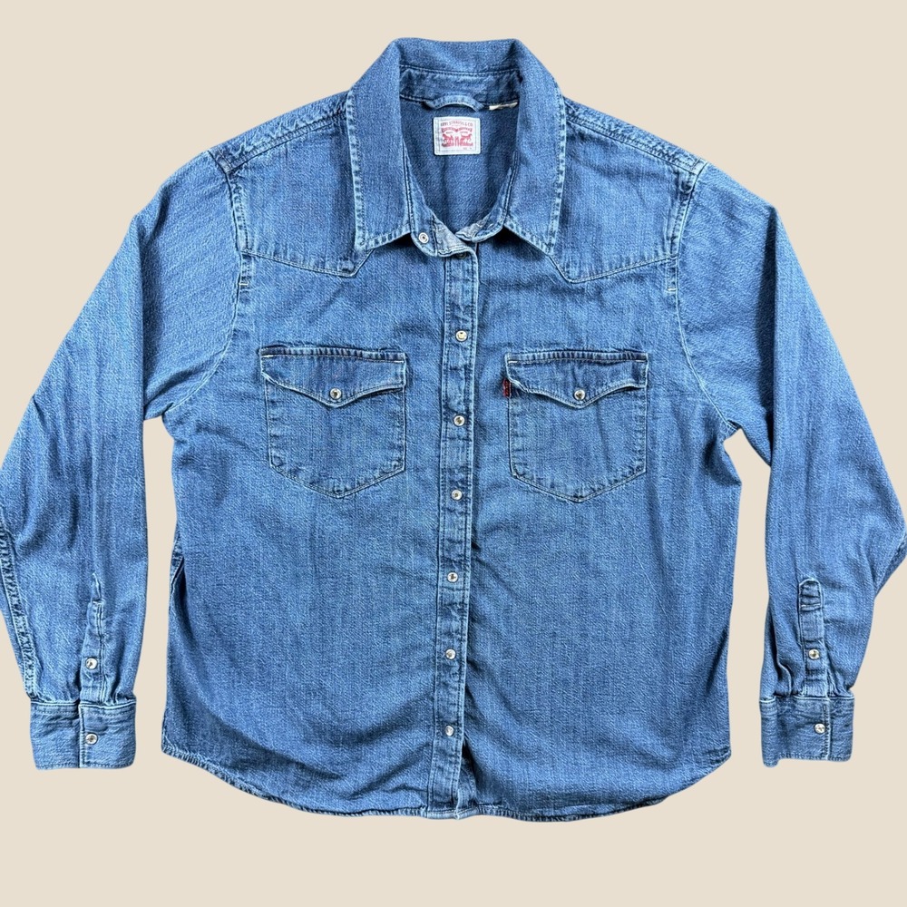 Levi's Medium Blue Denim Western Button-Down Shirt